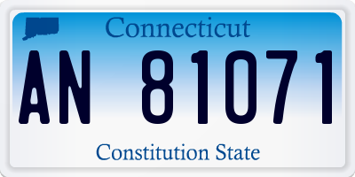 CT license plate AN81071