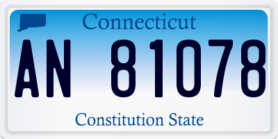 CT license plate AN81078