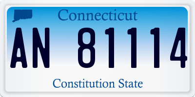 CT license plate AN81114