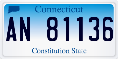 CT license plate AN81136