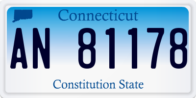 CT license plate AN81178