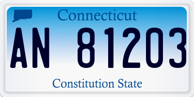 CT license plate AN81203