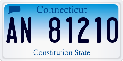 CT license plate AN81210