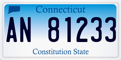 CT license plate AN81233