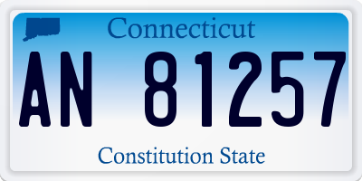 CT license plate AN81257