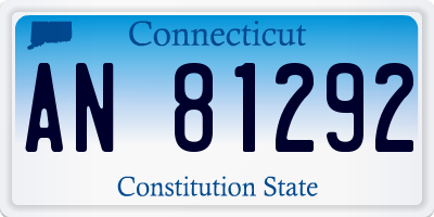 CT license plate AN81292