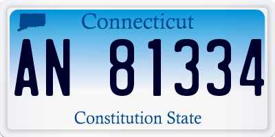CT license plate AN81334