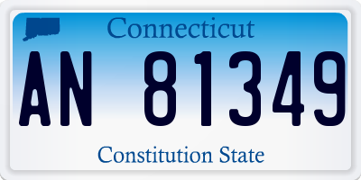 CT license plate AN81349