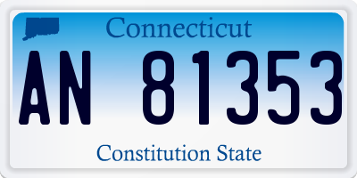 CT license plate AN81353
