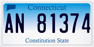 CT license plate AN81374
