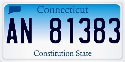 CT license plate AN81383