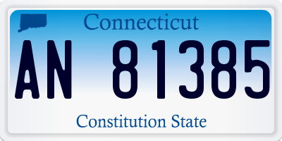 CT license plate AN81385