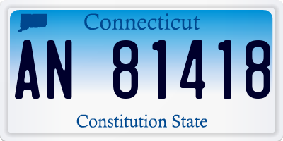 CT license plate AN81418