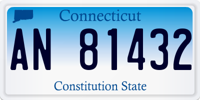 CT license plate AN81432