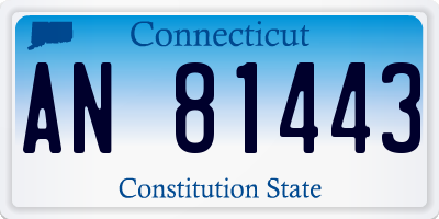 CT license plate AN81443