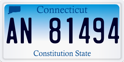 CT license plate AN81494
