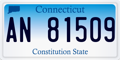 CT license plate AN81509