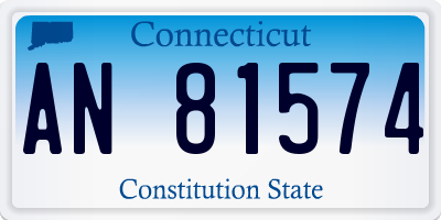 CT license plate AN81574