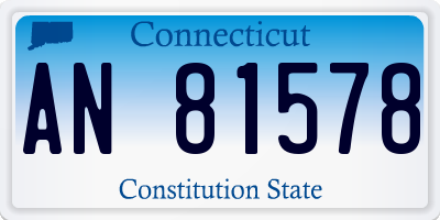 CT license plate AN81578