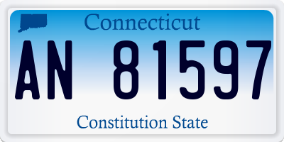 CT license plate AN81597