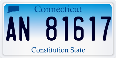 CT license plate AN81617