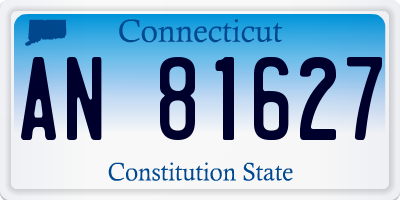 CT license plate AN81627