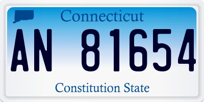 CT license plate AN81654