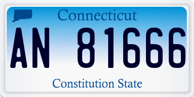 CT license plate AN81666