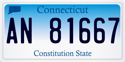 CT license plate AN81667
