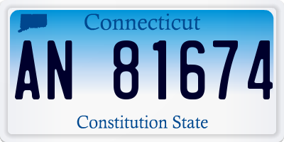 CT license plate AN81674