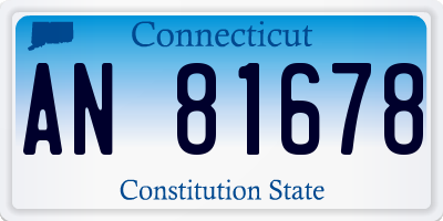 CT license plate AN81678
