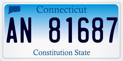 CT license plate AN81687