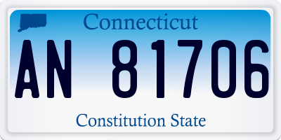 CT license plate AN81706