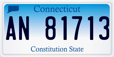CT license plate AN81713
