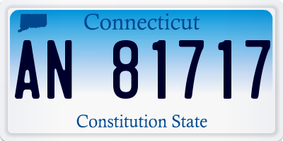 CT license plate AN81717