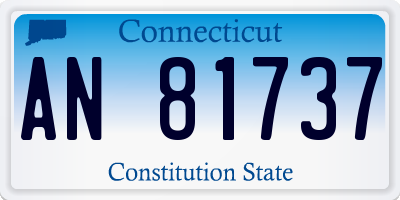 CT license plate AN81737