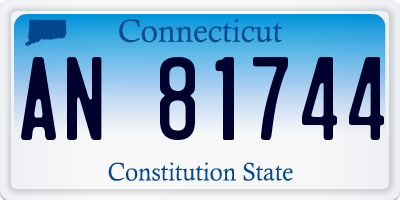 CT license plate AN81744