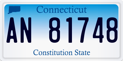 CT license plate AN81748