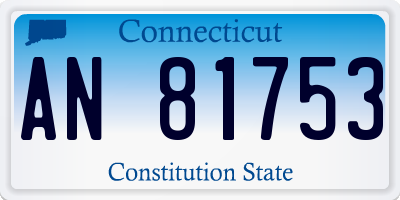 CT license plate AN81753