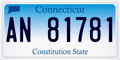 CT license plate AN81781
