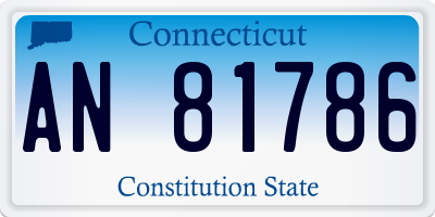 CT license plate AN81786