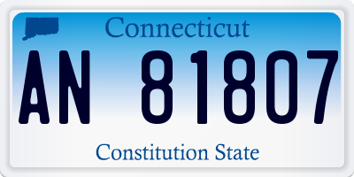 CT license plate AN81807