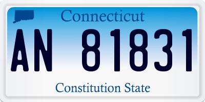 CT license plate AN81831
