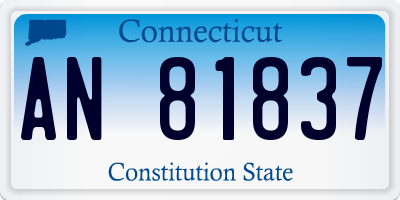 CT license plate AN81837