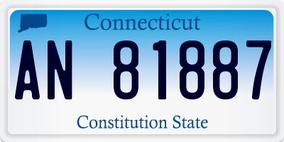 CT license plate AN81887