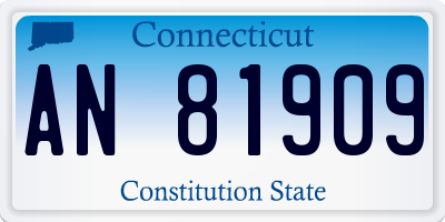 CT license plate AN81909