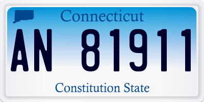 CT license plate AN81911