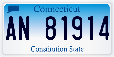 CT license plate AN81914