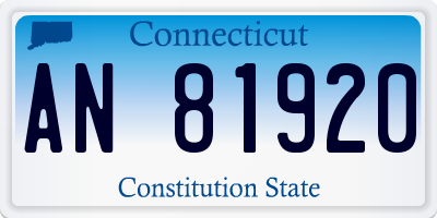 CT license plate AN81920