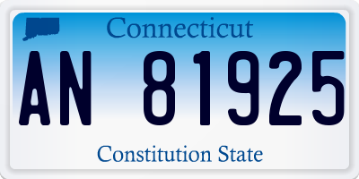 CT license plate AN81925